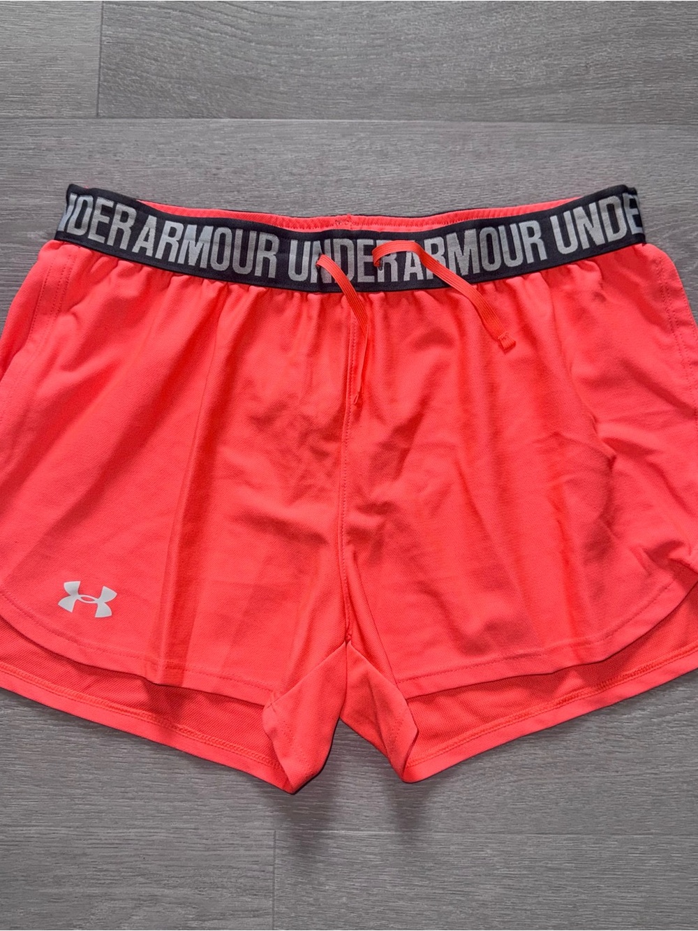 Under Armour Women’s Coral Athletic Shorts with Logo Waistband